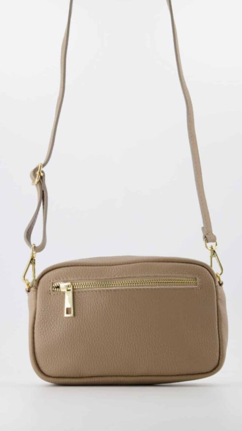 Irene classic grain leren tas taupe tassen Label-L