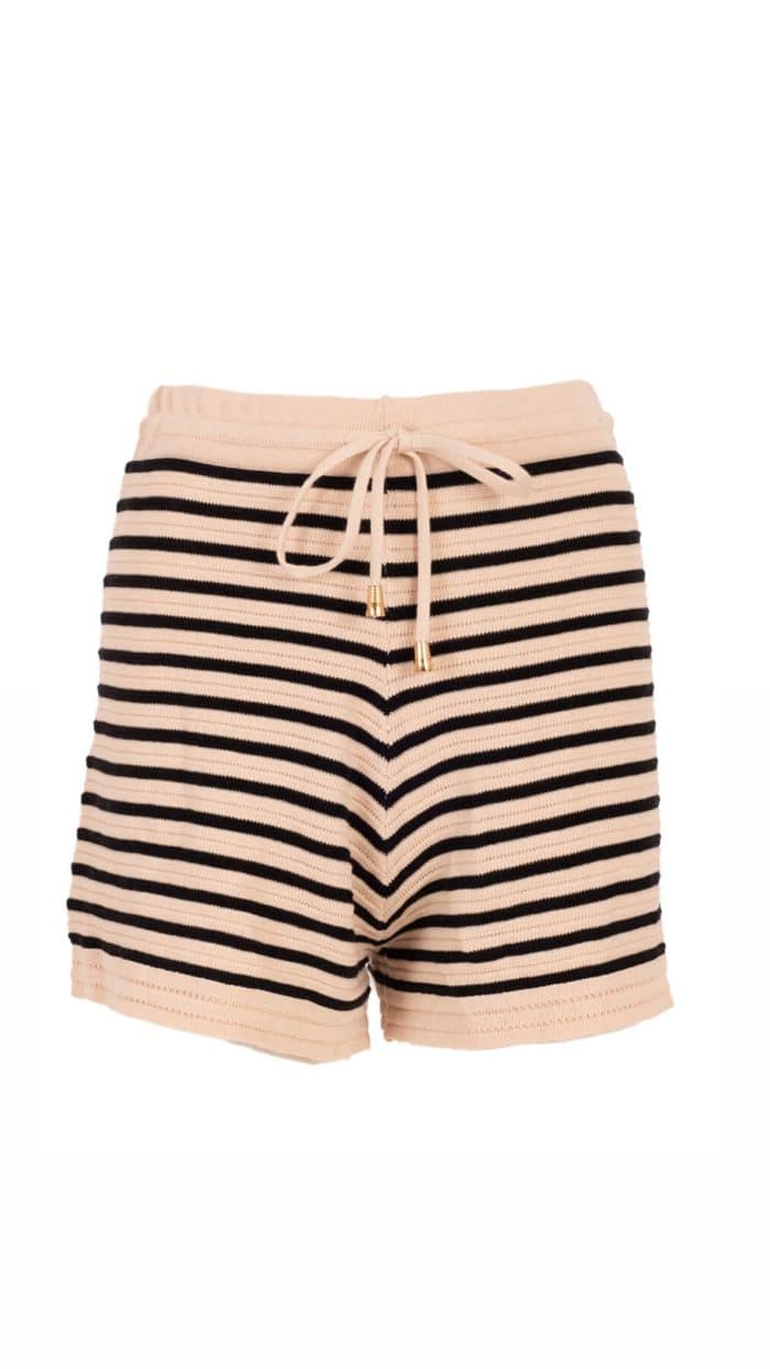 Short stripe gebreid beige azzurro -shorts Label-L