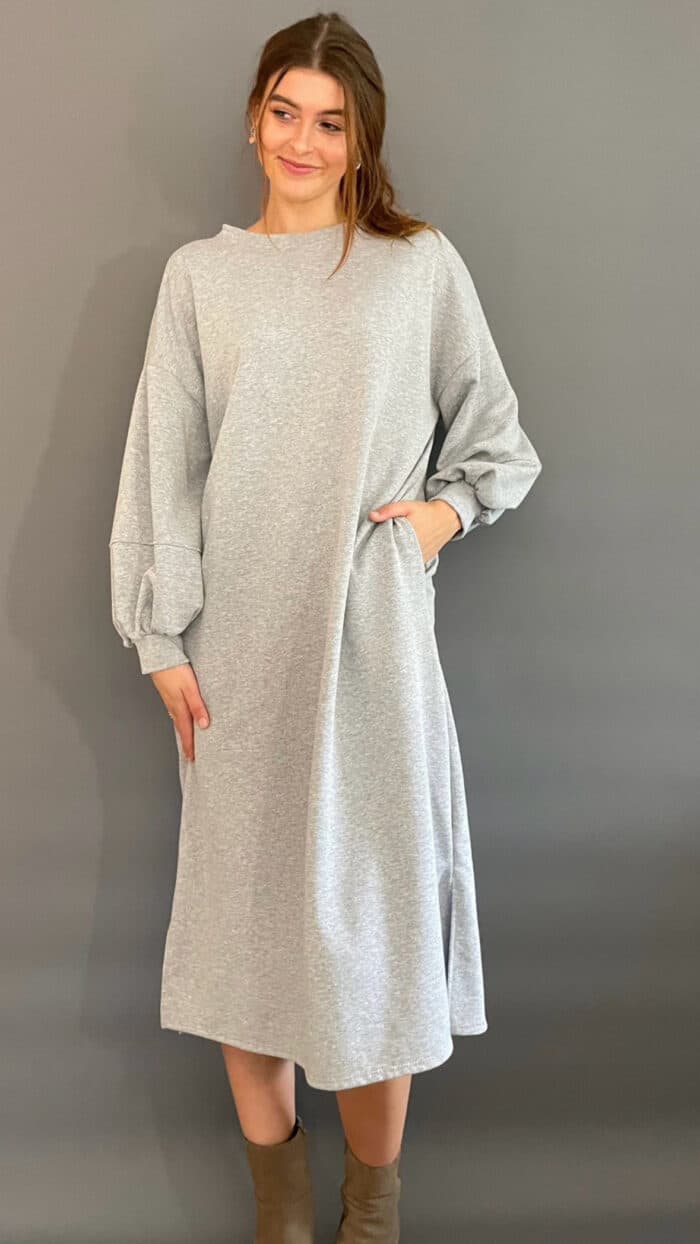 Sweaterdress grijs azzurro - jurken Label-L