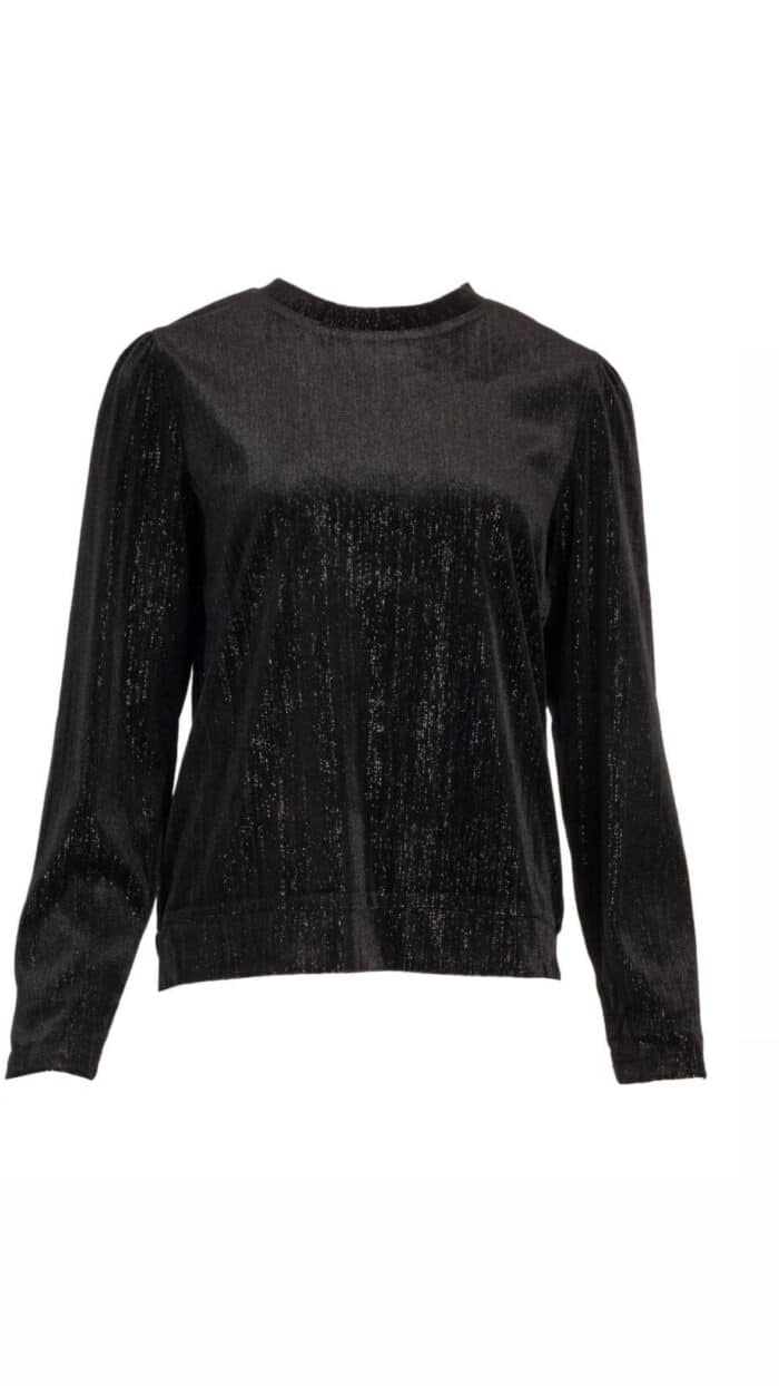 Top Velvet black Azzurro -Tops en shirts Label-L